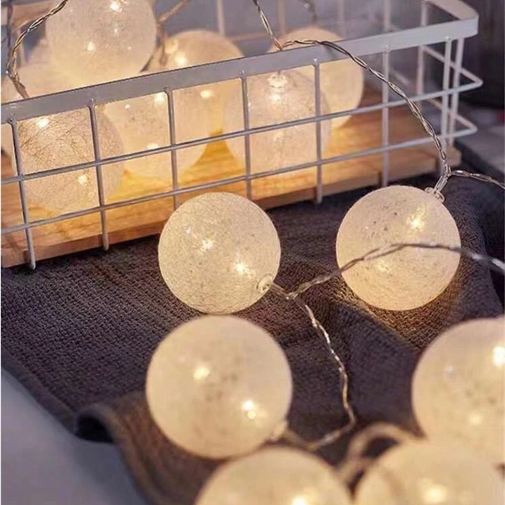 New! ☆ 3M! White Aesthetic Plastic Circular Bulb String Lights